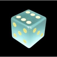 TDSO Cats Eye Mint Green with Engraved Numbers 16mm Precious Gem D6 Spot Dice