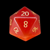 TDSO Cats Eye Red with Engraved Numbers 16mm Precious Gem D20 Dice