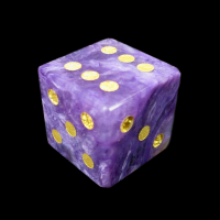 TDSO Charoite with Engraved Numbers 16mm Precious Gem D6 Dice