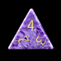 TDSO Charoite with Engraved Numbers 16mm Precious Gem D4 Dice