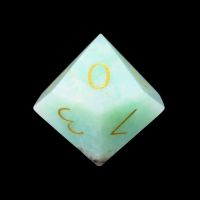 TDSO Chrysoprase with Engraved Numbers Precious Gem D10 Dice