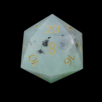 TDSO Chrysoprase with Engraved Numbers Precious Gem D20 Dice