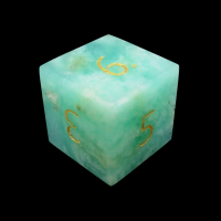 TDSO Chrysoprase with Engraved Numbers Precious Gem D6 Dice