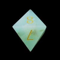 TDSO Chrysoprase with Engraved Numbers Precious Gem D8 Dice