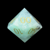 TDSO Chrysoprase with Engraved Numbers Precious Gem Percentile Dice