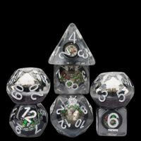 TDSO Encased Compass 7 Dice Polyset - Real Compass Inside LTD EDITION