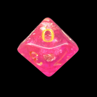 TDSO Confetti Hot Pink & Gold D10 Dice