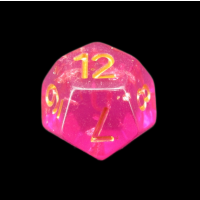 TDSO Confetti Hot Pink & Gold D12 Dice