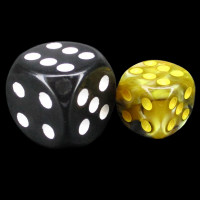 TDSO Duel Black & Gold With Yellow 12mm Spot D6 Dice