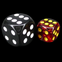 TDSO Duel Blood &amp; Shadow With Yellow 12mm D6 Spot Dice