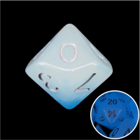 TDSO Duel Icy Rocks Glow in the Dark D10 Dice
