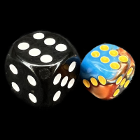 TDSO Duel Red & Teal With Yellow 12mm Spot D6 Dice