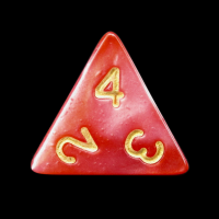 TDSO Duel Red & White With Gold D4 Dice