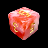 TDSO Duel Red & White With Gold D6 Dice