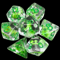 TDSO Encapsulated Flower Green 7 Dice Polyset