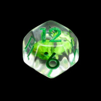TDSO Encapsulated Flower Green D12 Dice