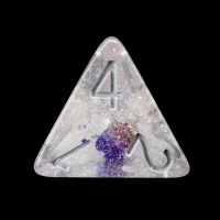 TDSO Encapsulated Glitter Flower Purple D4 Dice