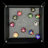 HALF PRICE TDSO Folding Black Square Faux Leather Dice Tray