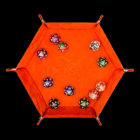 HALF PRICE TDSO Folding Orange Hexagonal Felt Dice Tray