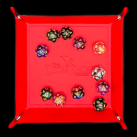 HALF PRICE TDSO Folding Red Square Faux Leather Dice Tray