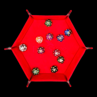 HALF PRICE TDSO Folding Red Hexagonal Felt Dice Tray