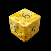 TDSO Fossilised Coral with Engraved Numbers 16mm Precious Gem D6 Dice