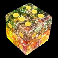 TDSO Fused Green Red & Yellow Glass D6 Spot Dice