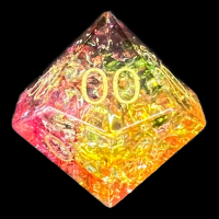 TDSO Fused Glass Green Red & Yellow Percentile Dice