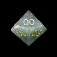 TDSO Gemstone Labradorite with Gold Numbers Percentile Dice