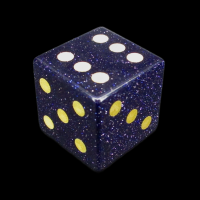 TDSO Goldstone Blue with Engraved Spots 16mm Precious Gem D6 Dice