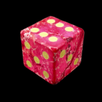 TDSO Imperial Stone Red with Engraved Numbers 16mm Precious Gem D6 Spot Dice