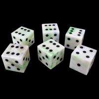 TDSO Jade (Xingjiang) with Engraved Numbers Precious Gem 6 x D6 Dice Set