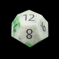 TDSO Jade (Xingjiang) with Engraved Numbers Precious Gem D12 Dice