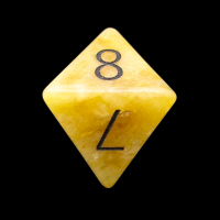 TDSO Jade Yellow with Engraved Numbers 16mm Precious Gem D8 Dice