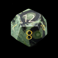 TDSO Jasper Kambaba with Engraved Numbers Precious Gem D12 Dice