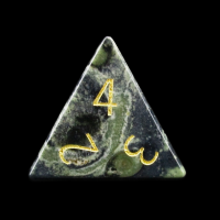 TDSO Jasper Kambaba with Engraved Numbers Precious Gem D4 Dice