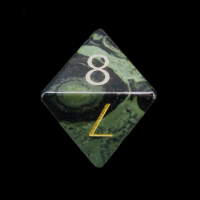 TDSO Jasper Kambaba with Engraved Numbers Precious Gem D8 Dice