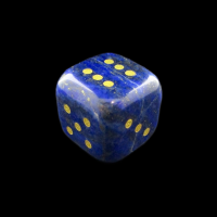 TDSO Lapis Lazuli 15mm Rounded D6 Spot Dice