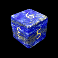 TDSO Lapis Lazuli with Engraved Numbers 16mm Precious Gem D6 Dice