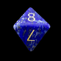 TDSO Lapis Lazuli with Engraved Numbers 16mm Precious Gem D8 Dice