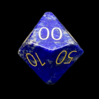 TDSO Lapis Lazuli with Engraved Numbers 16mm Precious Gem Percentile Dice