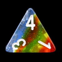 TDSO Layer Transparent Rainbow Glitter D4 Dice