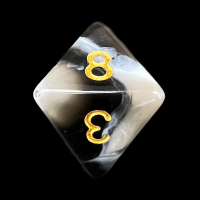 TDSO Marble Black & White D8 Dice