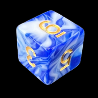 TDSO Marble Blue & White D6 Dice