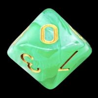 TDSO Marble Bright Green & White D10 Dice