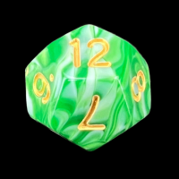 TDSO Marble Green & White D12 Dice