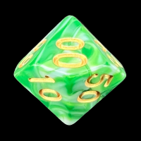 TDSO Marble Green & White Percentile Dice