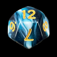 TDSO Marble Teal & White D12 Dice
