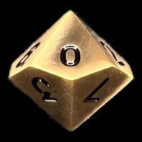 CLEARANCE TDSO Metal Antique Brass Finish D10 Dice  - Discontinued 33% Off