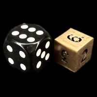 CLEARANCE TDSO Metal Antique Brass Finish D6 Dice  - Discontinued 33% Off